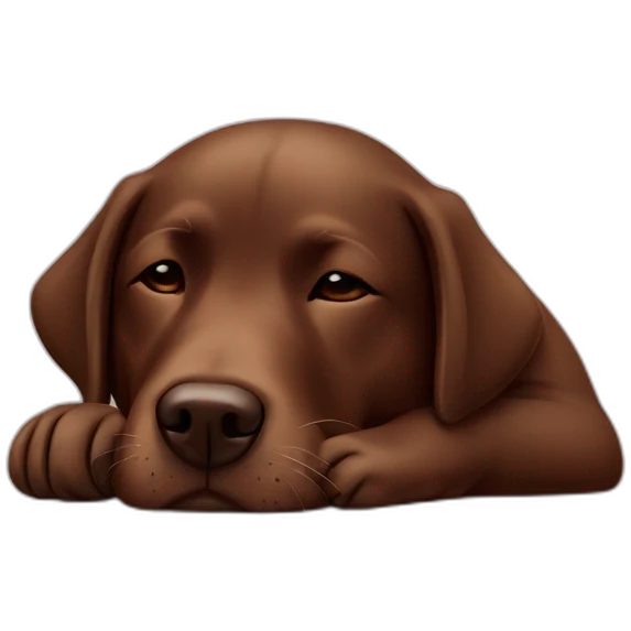 Chocolate labrador sleeping emoji