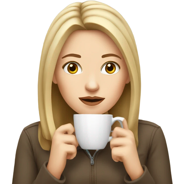 white girl sipping coffee  emoji