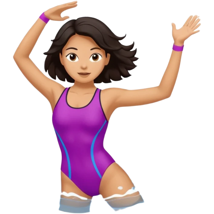 Lady doing aerobics in water emoji