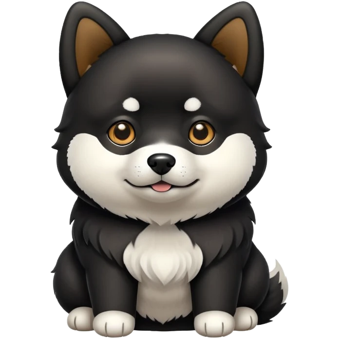 Cute black Shiba Inu full body emoji