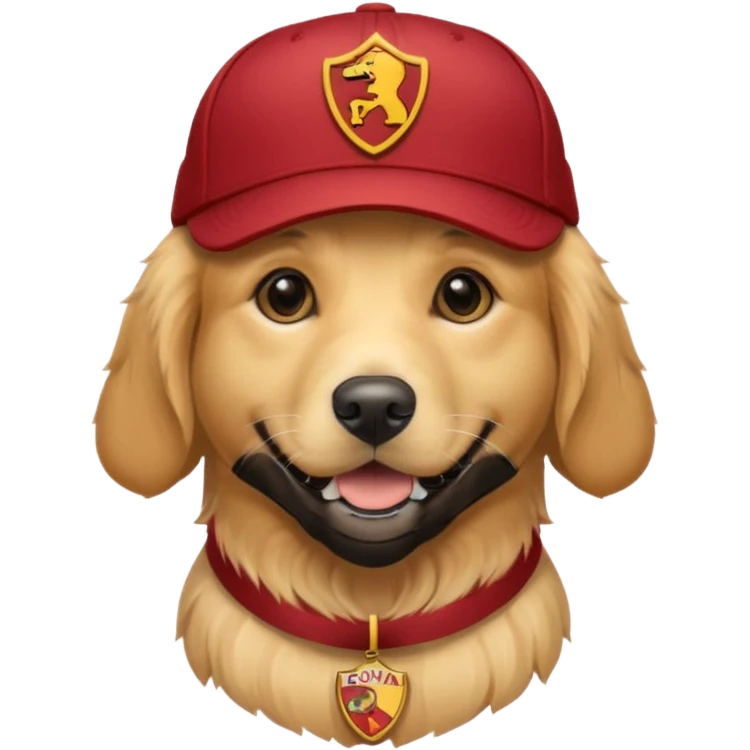 dog wearing a as roma cap  emoji
