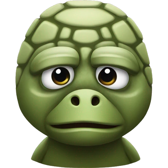 Turtle with moai face emoji