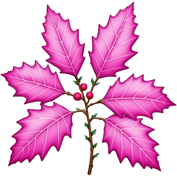 pink holly with white leaves  emoji