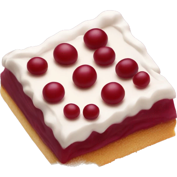 cranberry bar with frosting emoji
