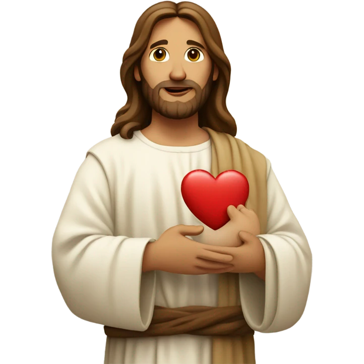 Jesus holding a heart  emoji