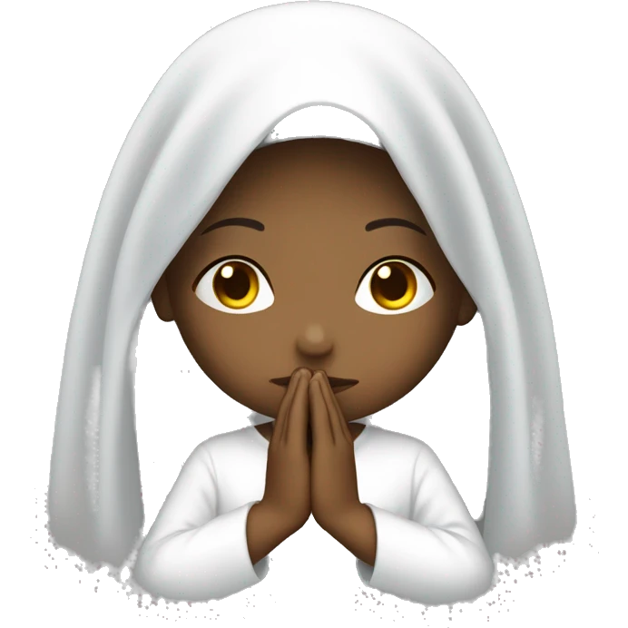 Girl praying for with white veil  emoji