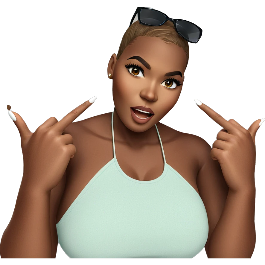 confident girl showing attitude emoji