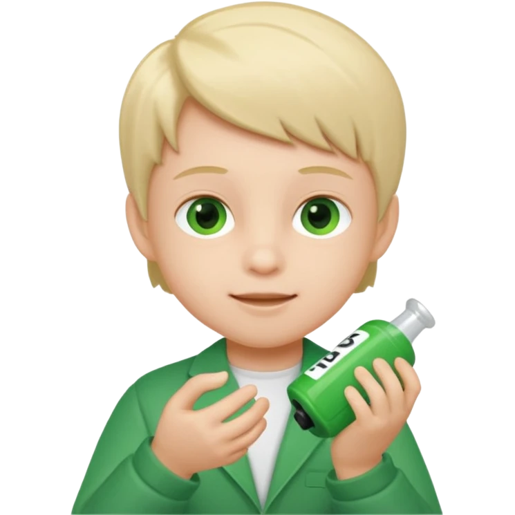 kid playing green formula 1 toy emoji
