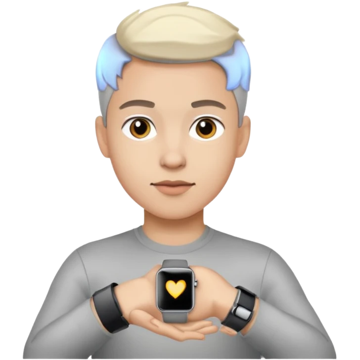 Young person wearing a smartwatch emoji
