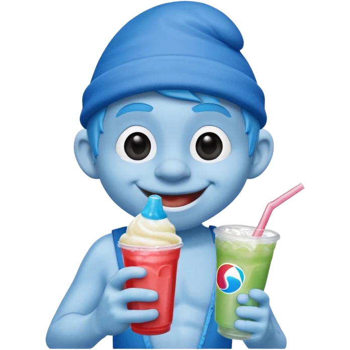 smurf drinking slurpee emoji