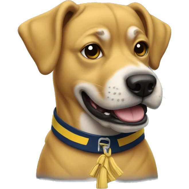 Dog as a Michigan fan emoji