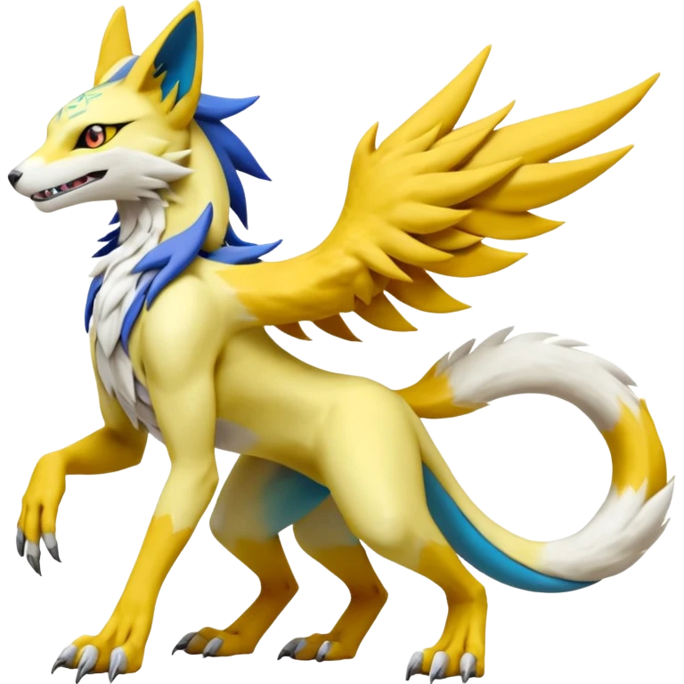 Latias-Vernid-Sergal-Lombax-Koraidon-Renamon-Zeraora-Bastet-Fakémon-Digimon-hybrid-fusion-creature, full body emoji