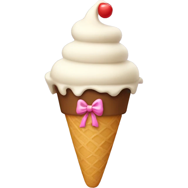 An ice cream with a bow on top emoji