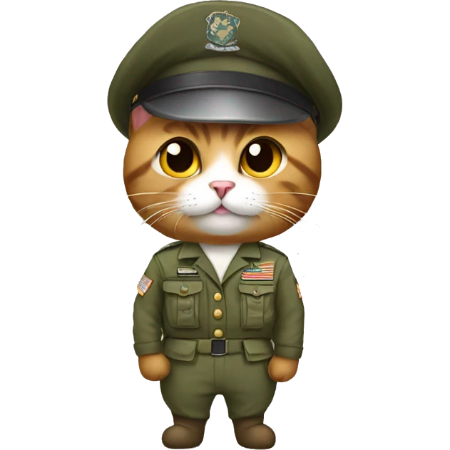 kitty wearing army fits  emoji