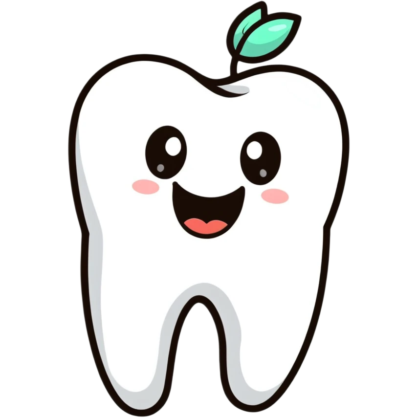 happy tooth with a healing patch emoji