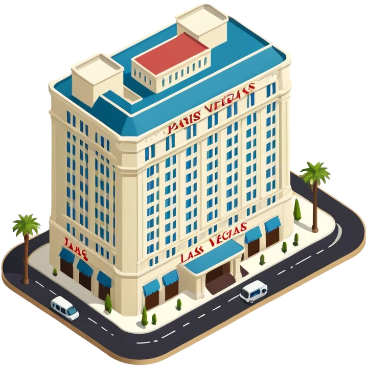 Paris Hotel Las Vegas, isometric exterior view  emoji