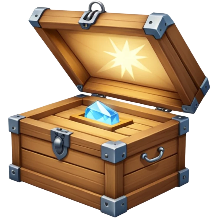 Pandora's box, slightly open with magical light emoji