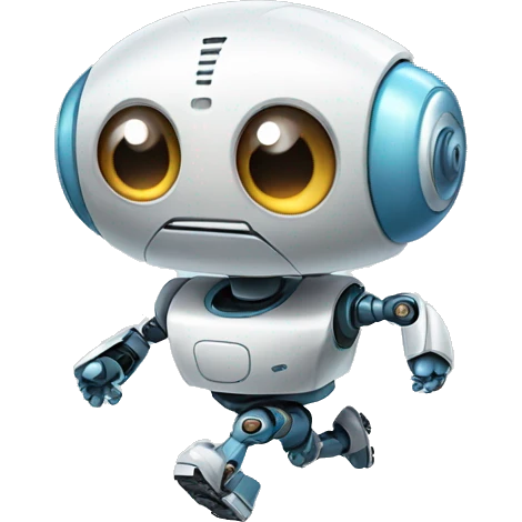cute running robot with a big head emoji
