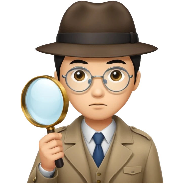 detective, asian, magnifying glass emoji