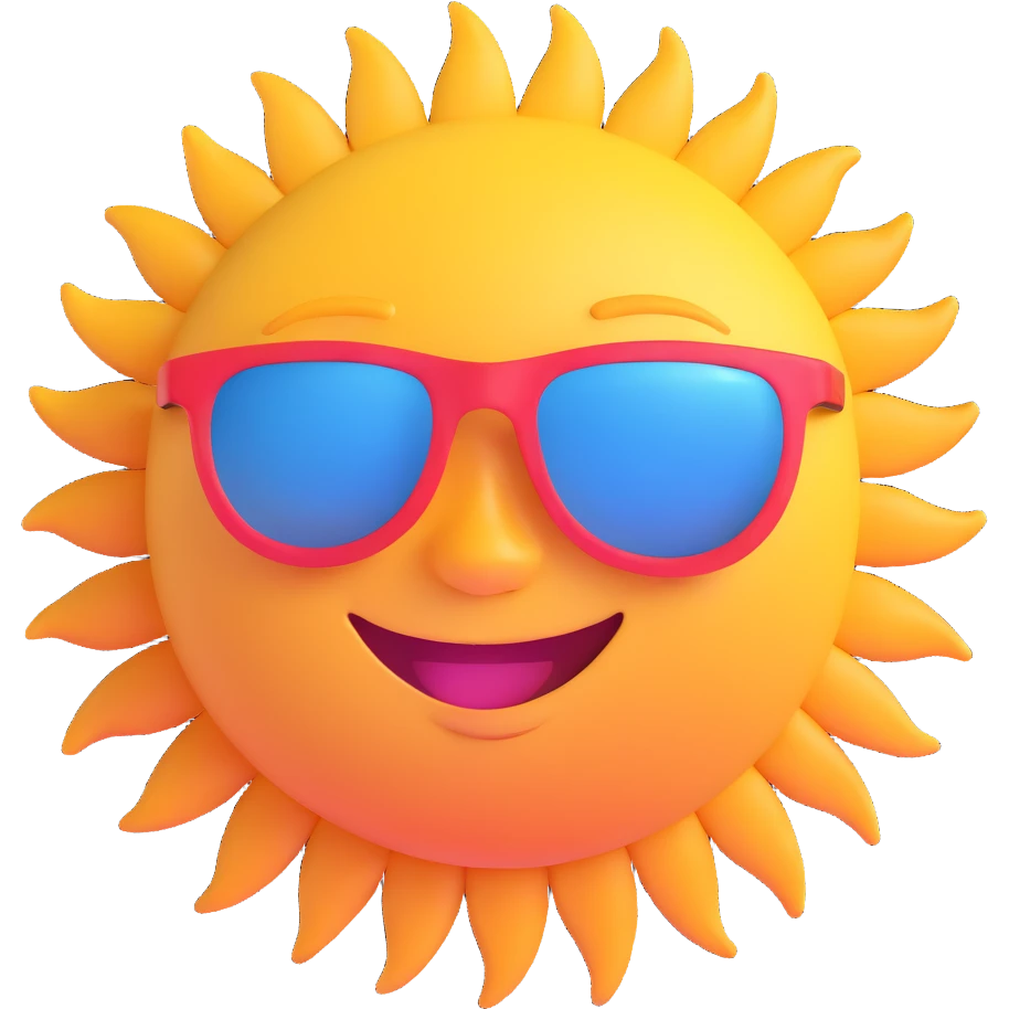 smiling sun with sunglasses emoji