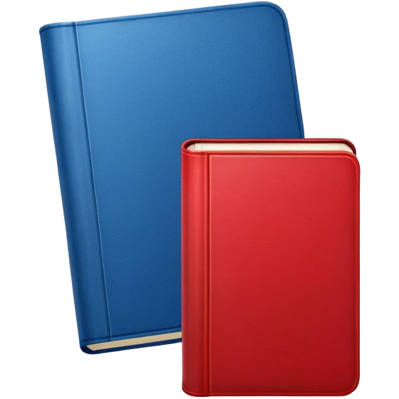 red and blue books emoji