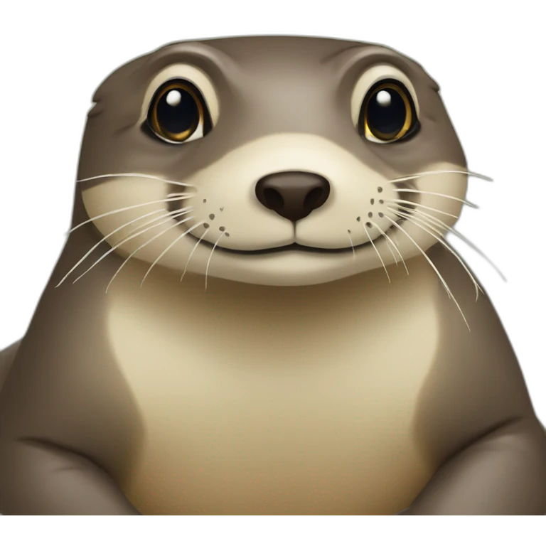 Une loutre sur une tortue emoji