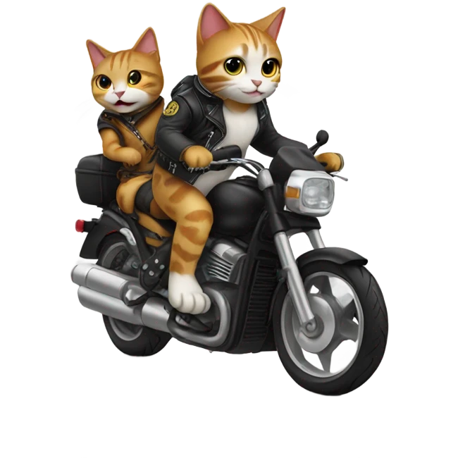 Cats riding motor emoji