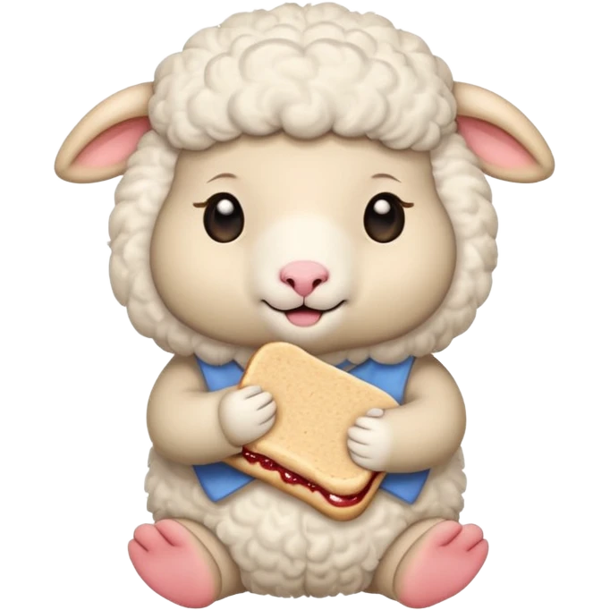 cute baby sheep eating peanut butter and jelly  emoji