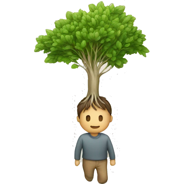 a person following a root emoji