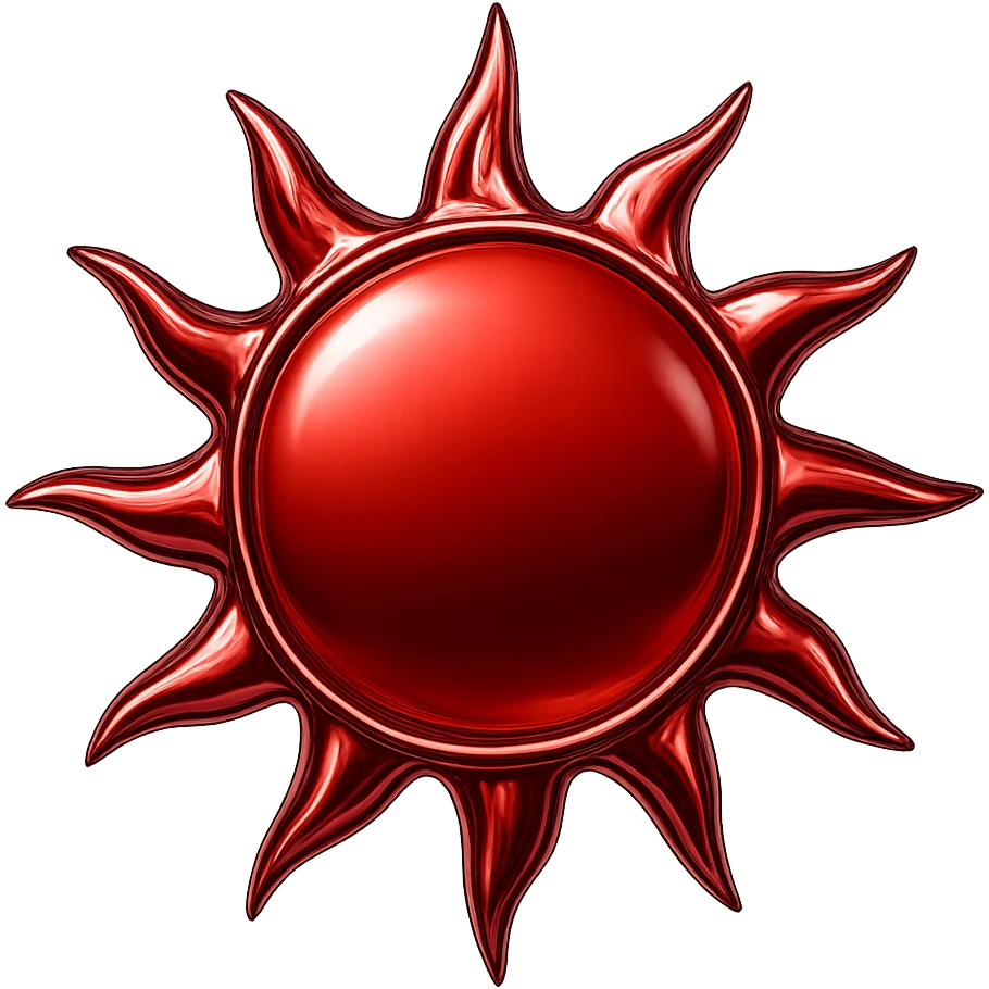 chrome style red sun with no face emoji