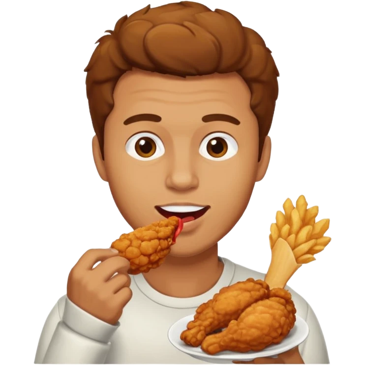 man eating chicken emoji