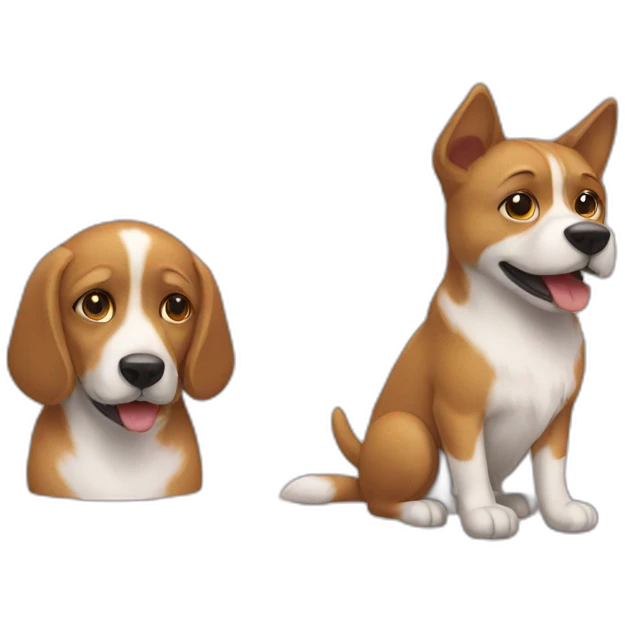 Chat avec un chien emoji