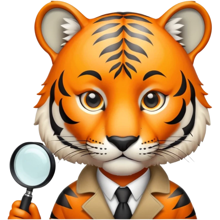 Tiger detective with magnifying glass emoji
