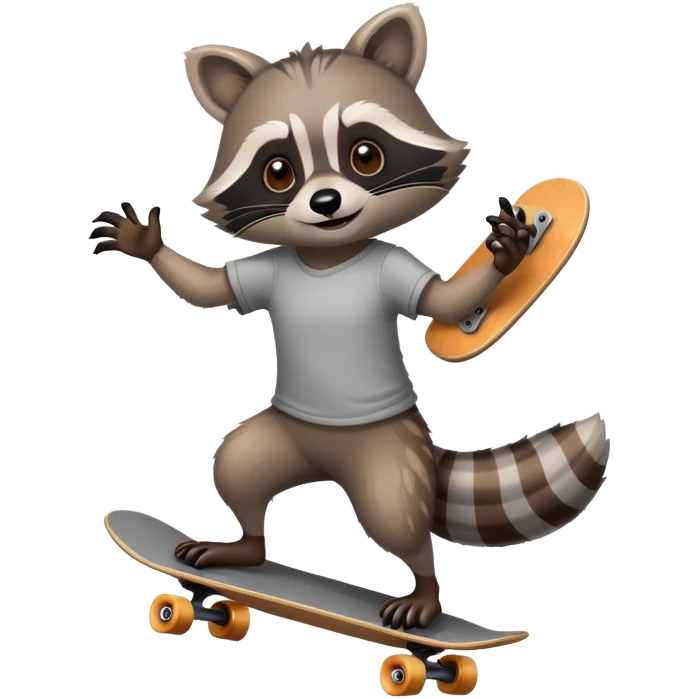 raccoon on a skateboard emoji