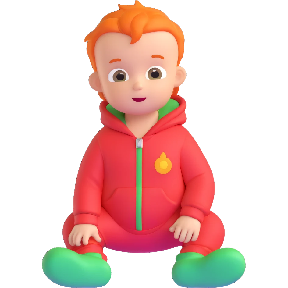 baby Jack Jack from The Incredibles with orange hair in red onesie emoji