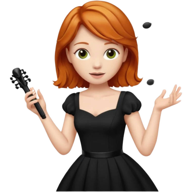 Ginger haired female conducting music emoji