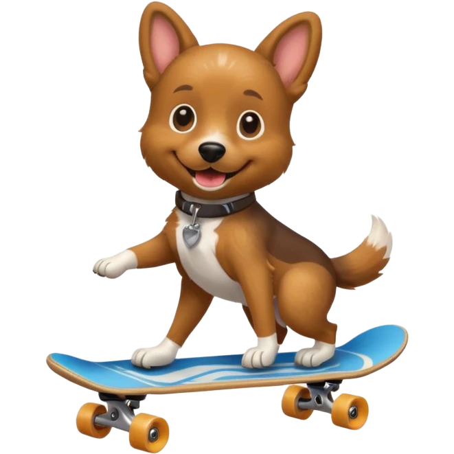 Dog in skateboard  emoji