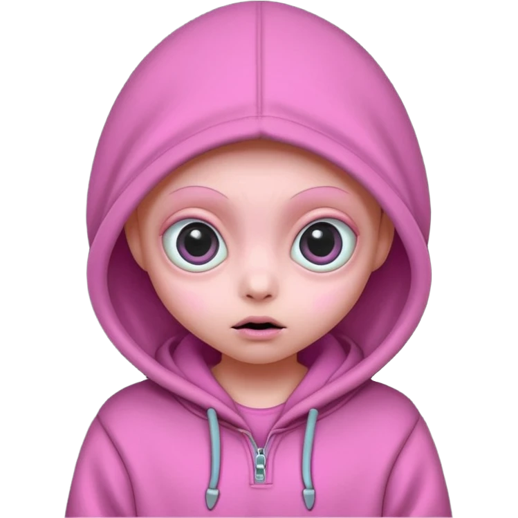 Aliens Pink, hoodie, cute big eyes emoji