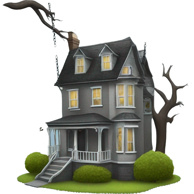 Addams House. Wednesday is on the swing  emoji