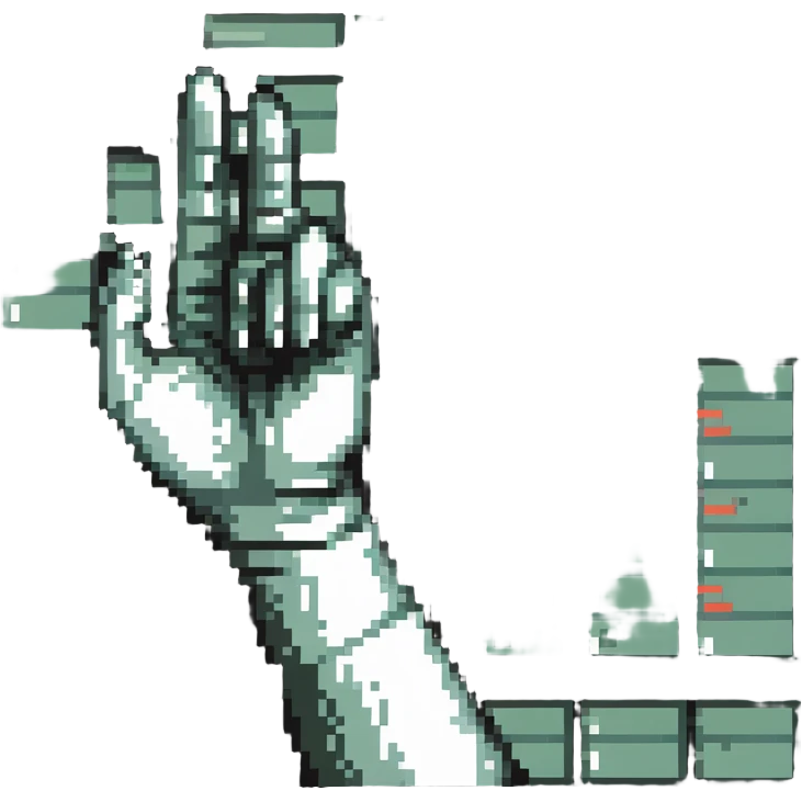 spreadsheet with a hand making the rock on gesture emoji