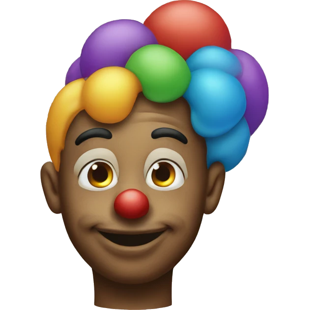 100% thinking clown emoji
