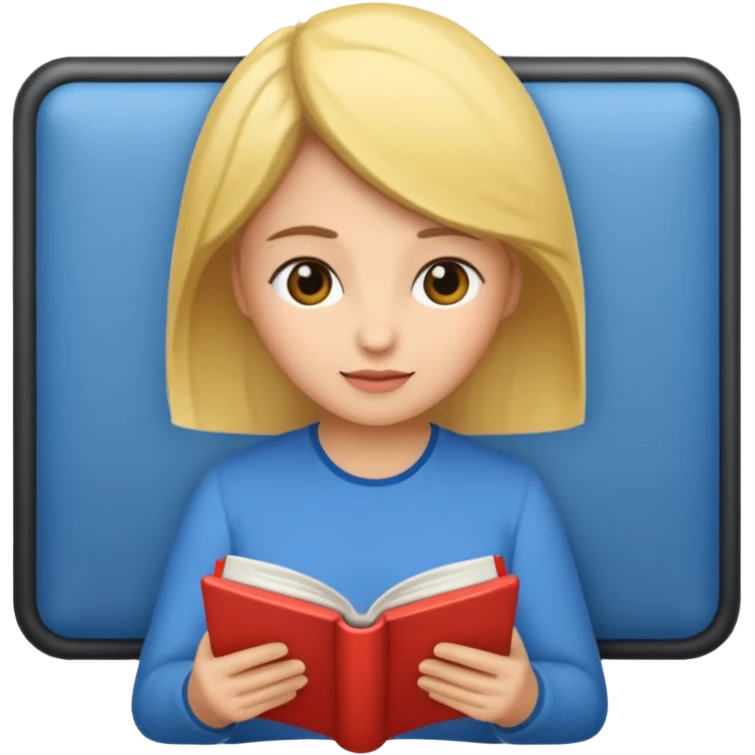 woman reading a book emoji