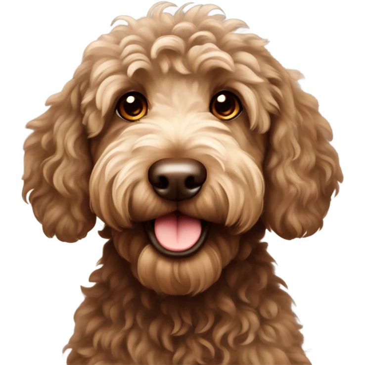 Brown labradoodle emoji