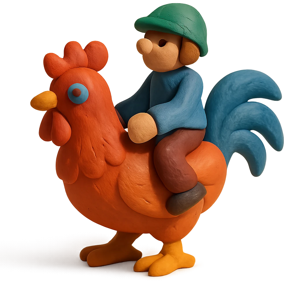 rider on a rooster emoji