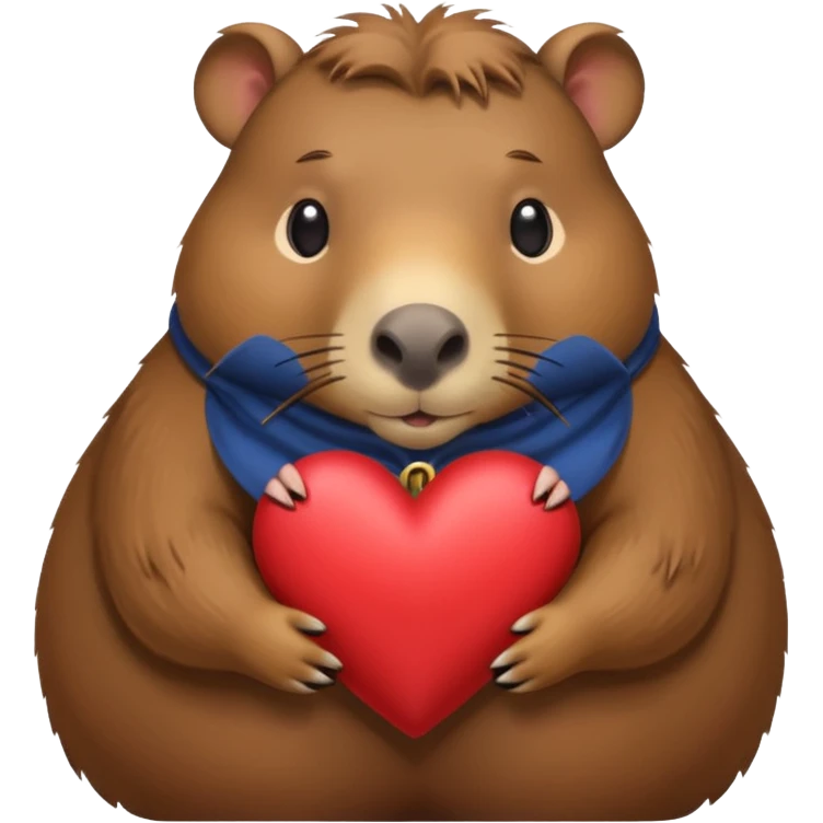 Capibara con un corazón emoji