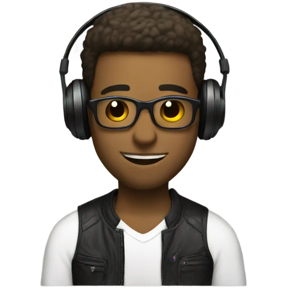 Guy playing the dj emoji