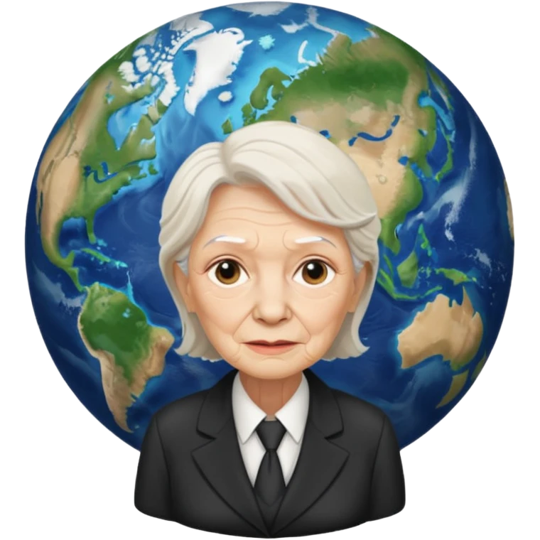Planet earth emoji ceo old women face  emoji