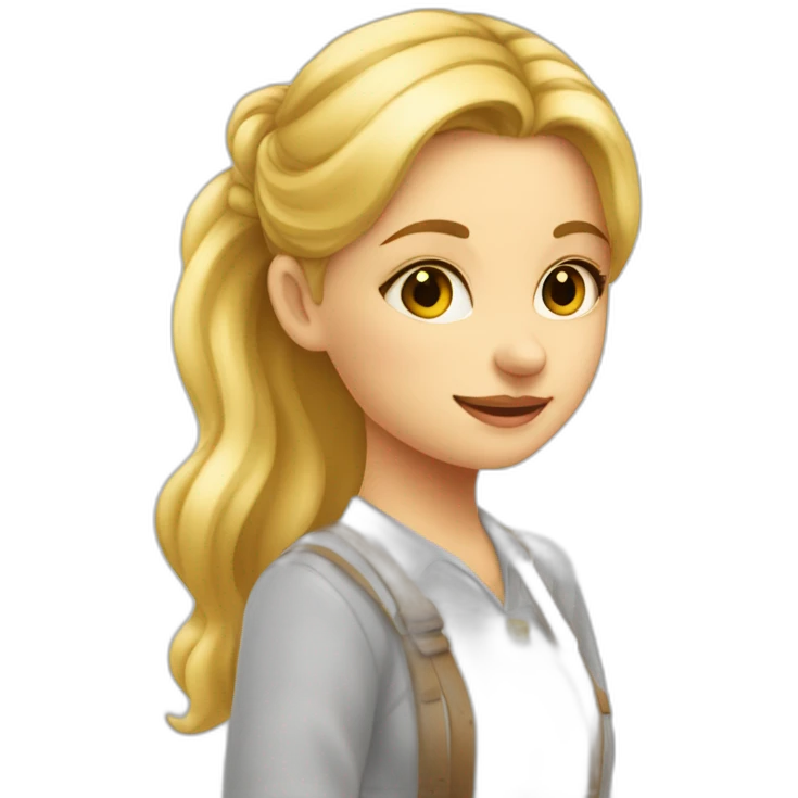 blonde girl painting in front of drawing board emoji