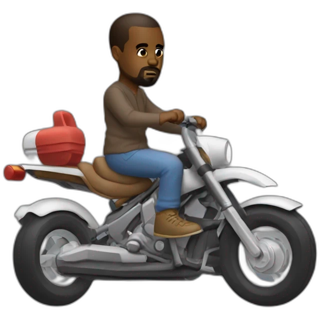 kanye west riding bobby car emoji