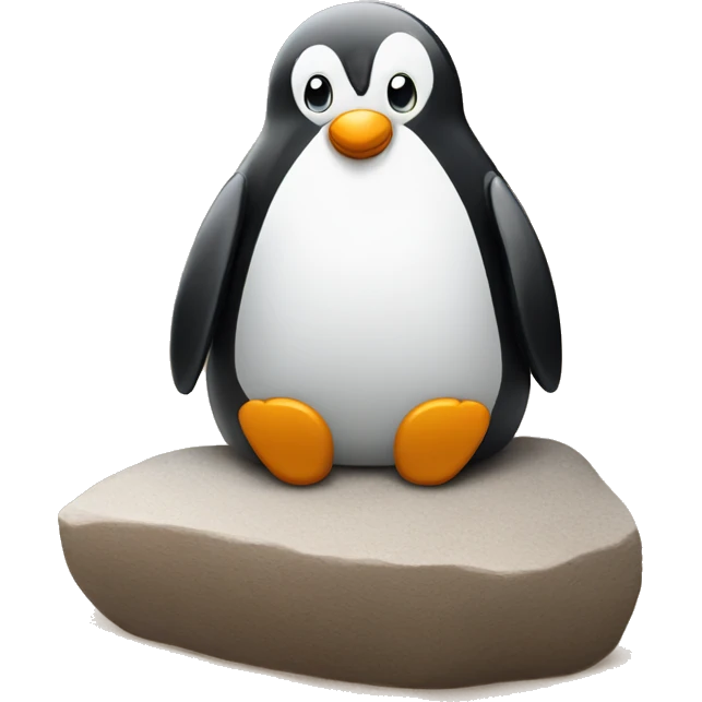 Penguin sitting on The Rock Johnson in the desert emoji